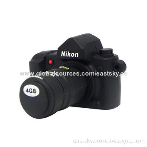 Custom Camera-shaped USB Flash Drive, Made of Soft PVC Material, OEM Orders Welcomed